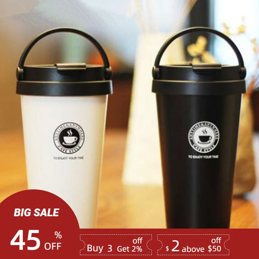 500ml Portable Travel Coffee Mug Double Wall Stainless Steel Vacuum Flask Thermo Car Thermal Mug Thermos Cup