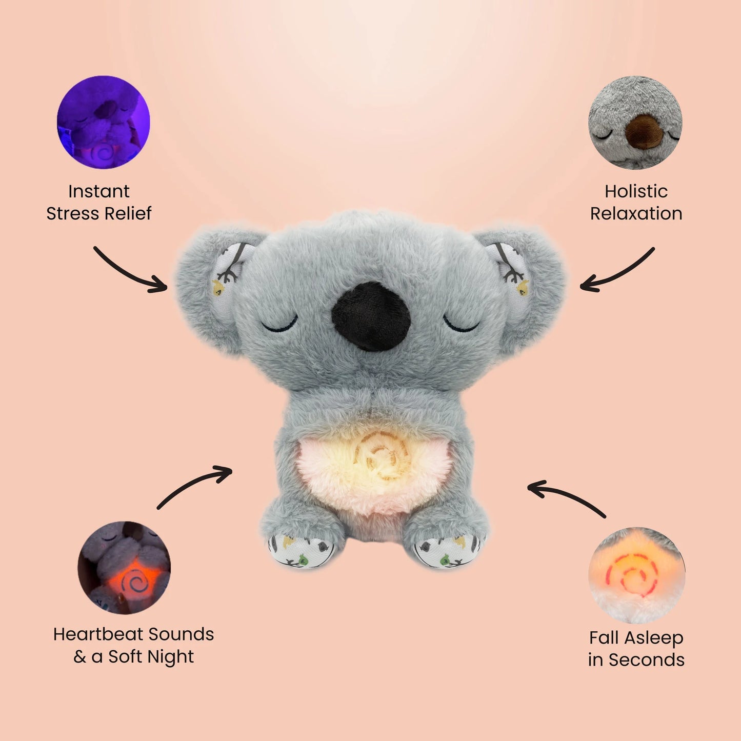 Baby Soother Koala Baby Girl Stuffed Animal Crib Toys Soothe Koalas Plush Toy With Lullabys Easy To Use Durable