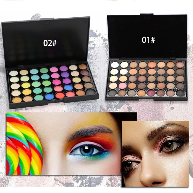 40 Color Matte Eyeshadow Palette Glitter Eye Shadow Waterproof Long Lasting Make Up Pallet Shimmer Fashion Women Beauty Eyes