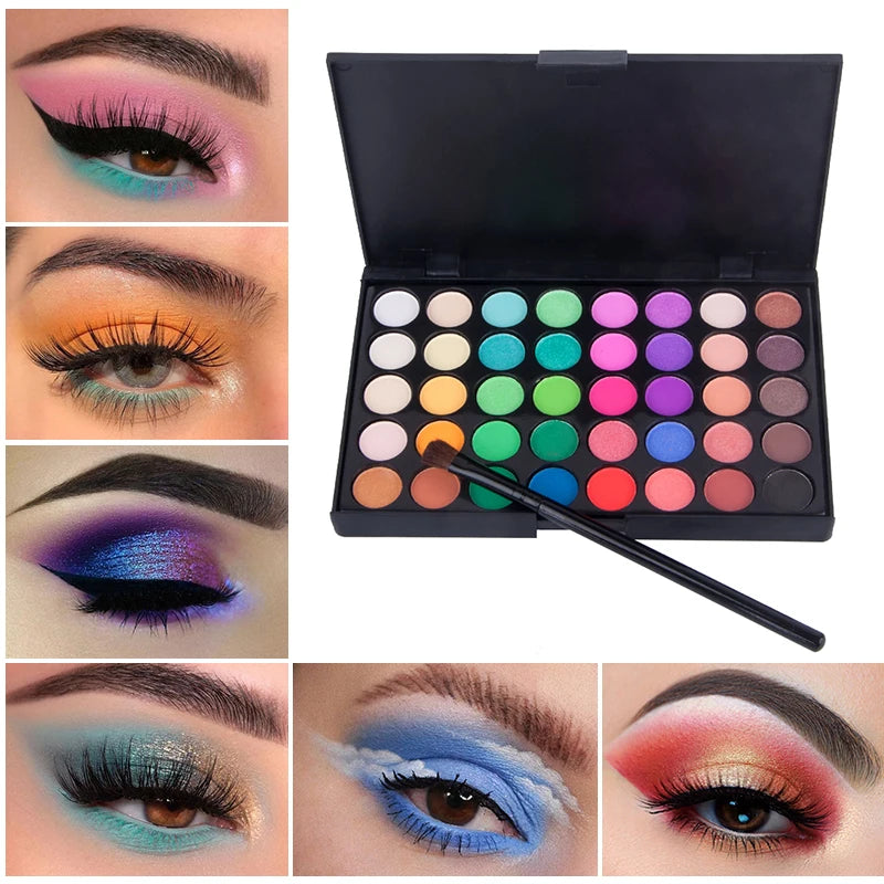 40 Color Matte Eyeshadow Palette Glitter Eye Shadow Waterproof Long Lasting Make Up Pallet Shimmer Fashion Women Beauty Eyes